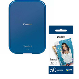 ‎Zestaw Drukarka Canon Zoemini 2 Pluto Granatowa + Wkłady Canon Zink ZP-2030 50 arkuszy